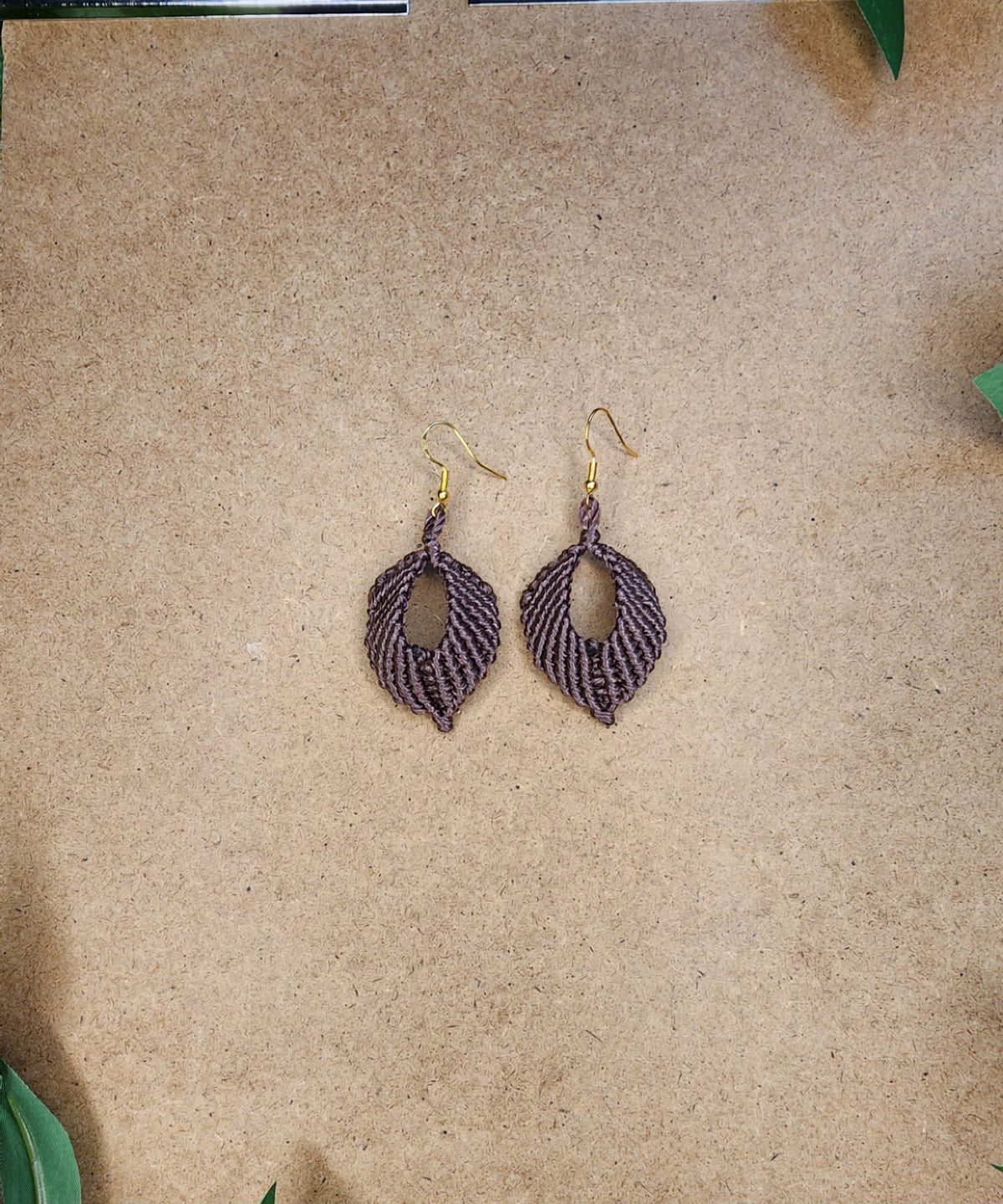 Boucles d'oreilles marron