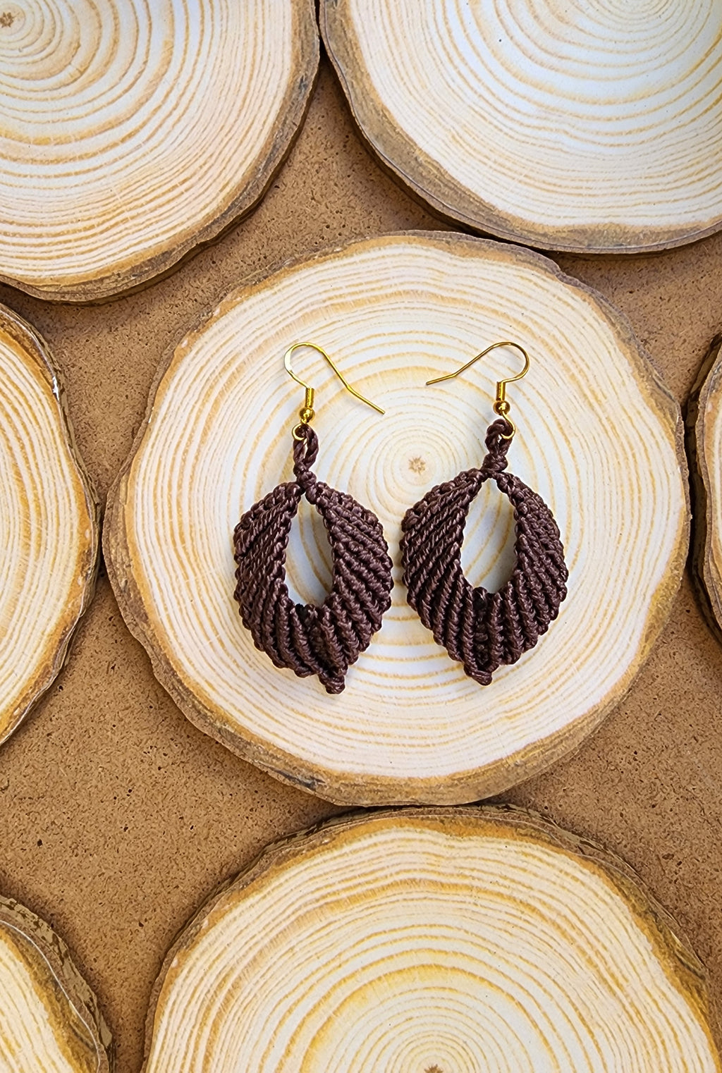 Boucles d'oreilles marron